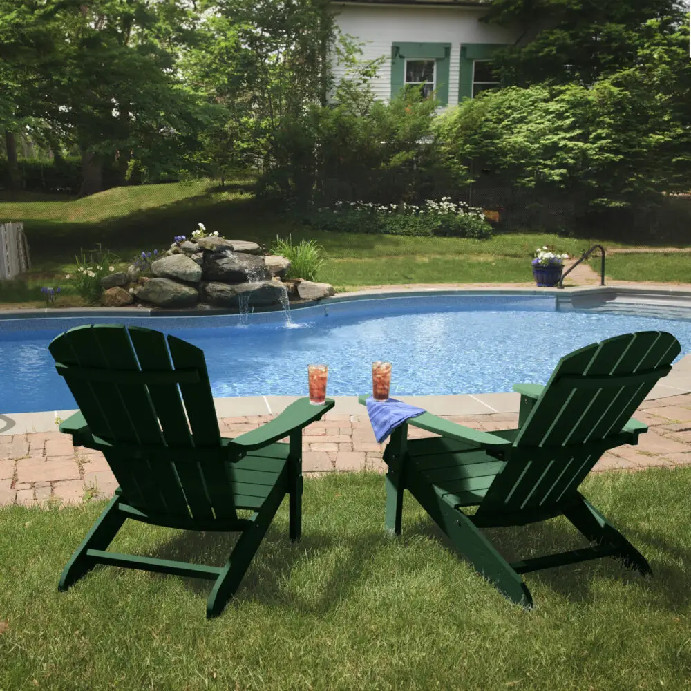 Patio furniture: Adirondack chairs, stylish, durable and classic.